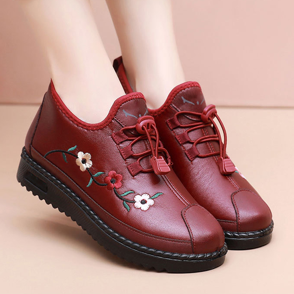 Lodowylabedz Damskie buty zimowe z ciepłego, antypoślizgowego, haftowanego polaru, bawełny