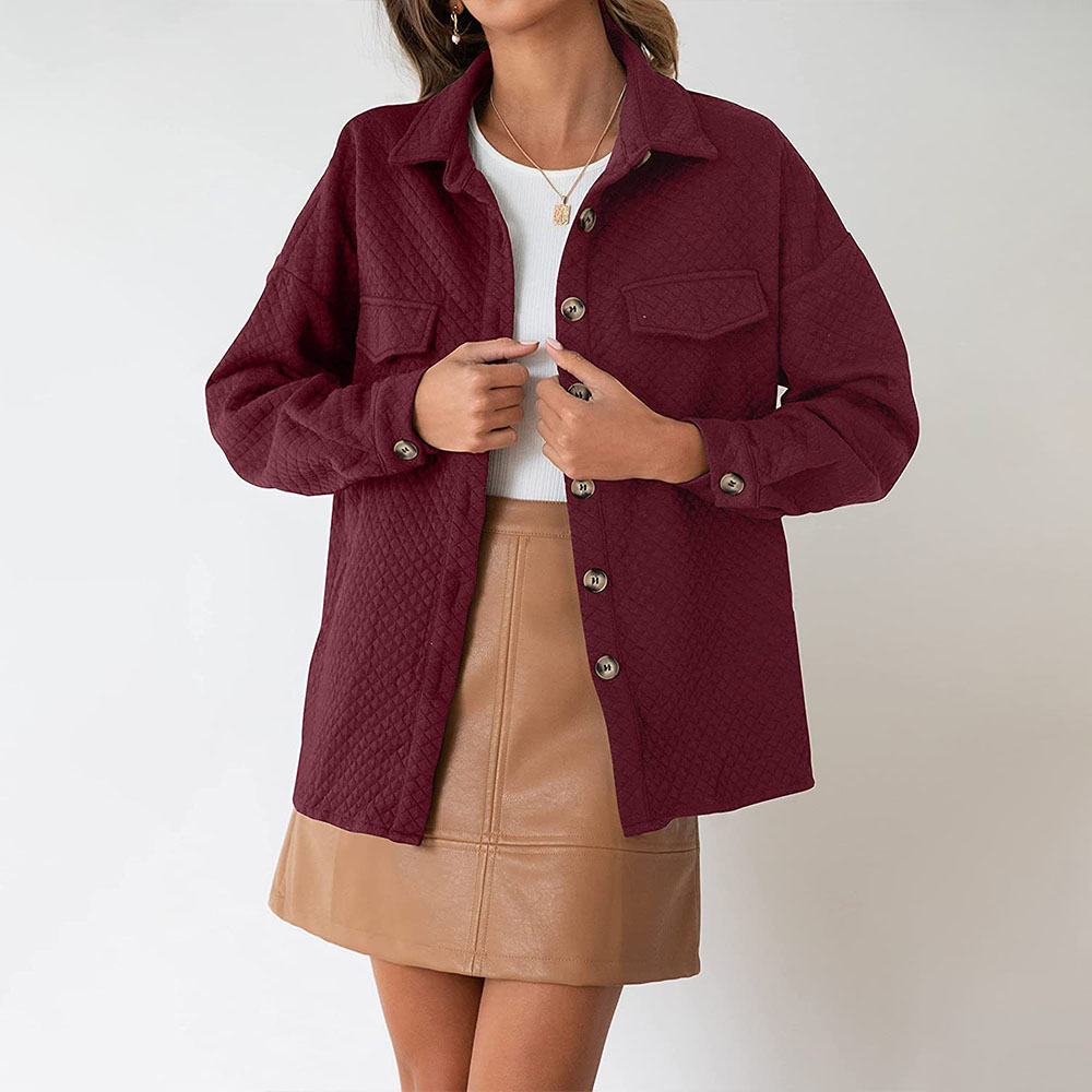 Lodowylabedz 2023 jesienno-zimowa nowa damska jednokolorowa diamentowa kieszonkowa lekka kurtka na co dzień