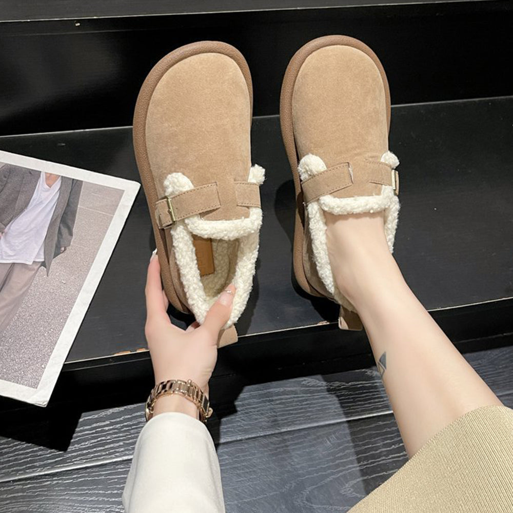 Lodowylabedz Jesienno-zimowe damskie, polarowe buty bawełniane zapinane na jedną klamrę