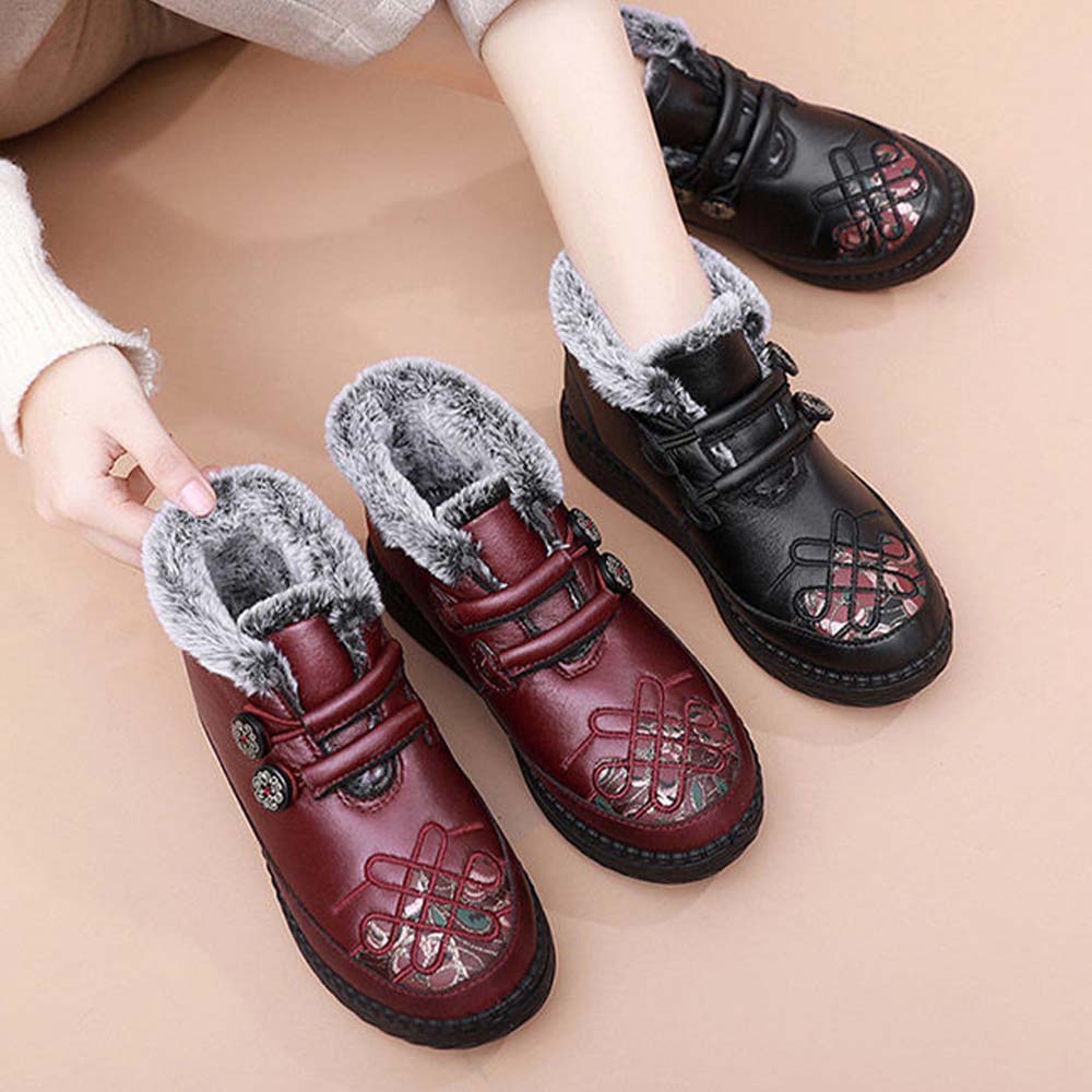 Lodowylabedz Damskie zimowe buty śniegowe Antypoślizgowe pluszowe ciepłe bawełniane buty
