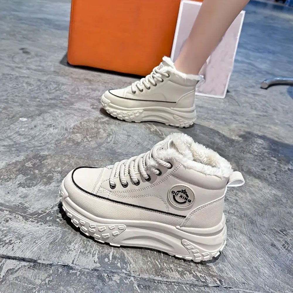 Lodowylabedz Damskie modne, antypoślizgowe, ciepłe tenisówki Pattysharan z grubą podeszwą