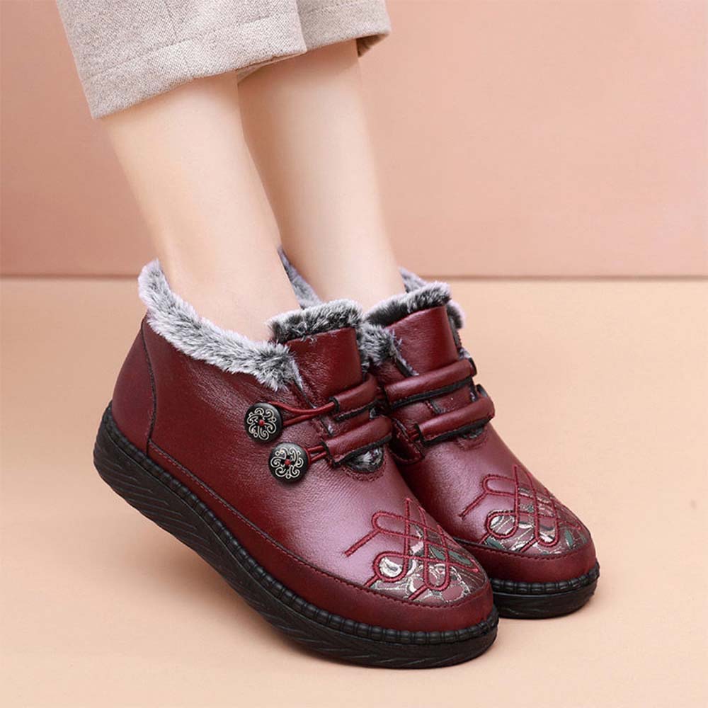 Lodowylabedz Damskie zimowe buty śniegowe Antypoślizgowe pluszowe ciepłe bawełniane buty