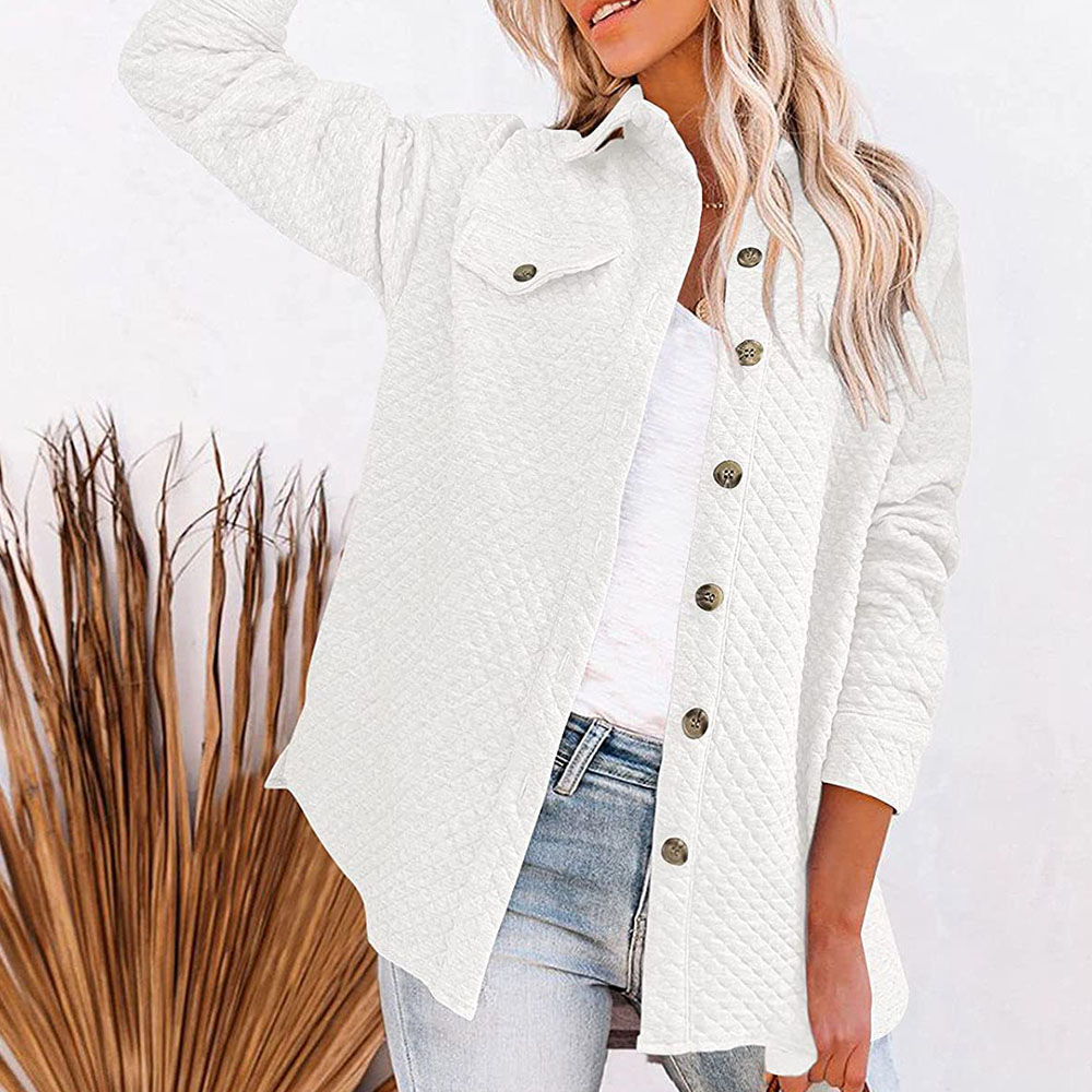 Lodowylabedz 2023 jesienno-zimowa nowa damska jednokolorowa diamentowa kieszonkowa lekka kurtka na co dzień