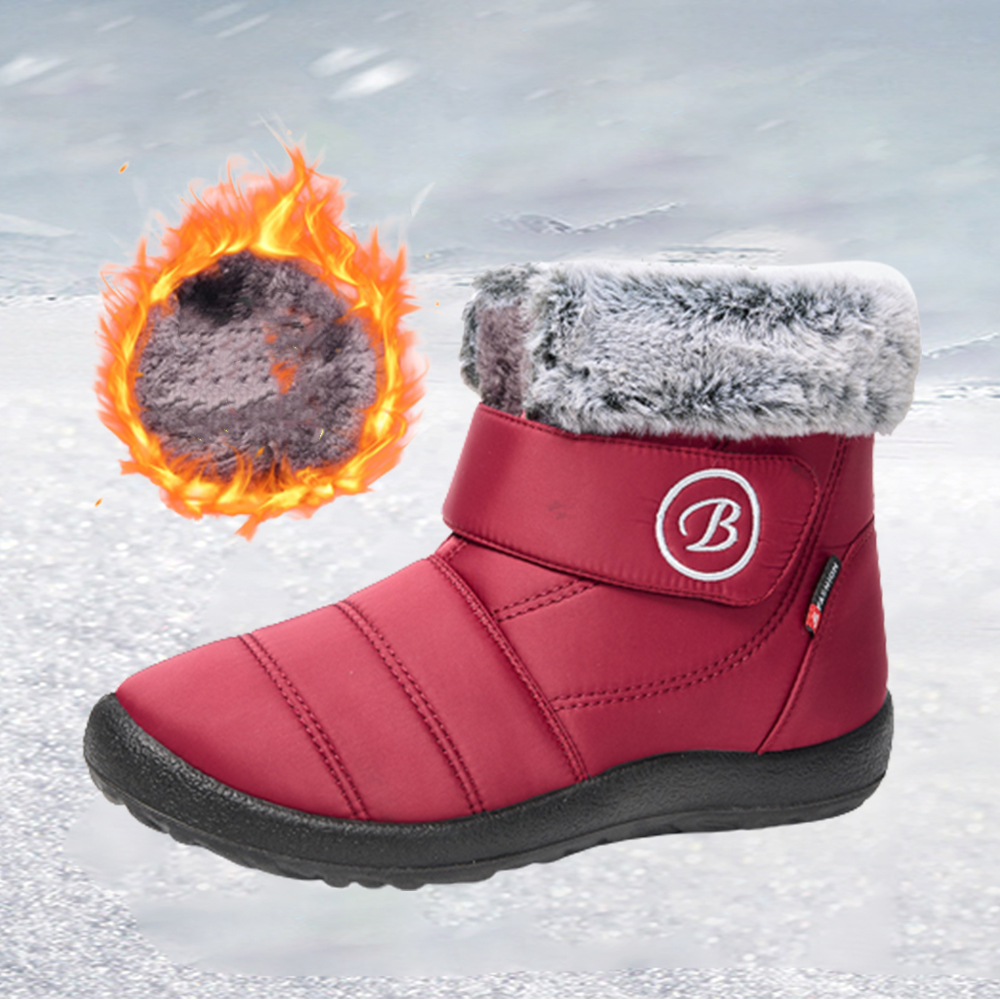 Women's Autumn and winter lapel fleece flat snow boots