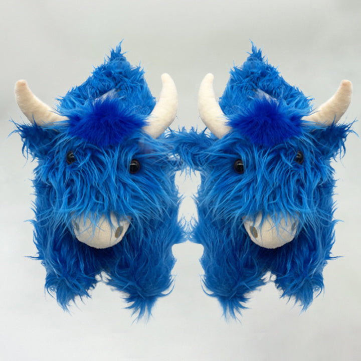 Gioiacombo™ Nowe, ciepłe i wygodne pluszowe kapcie w kształcie szkockiego jaka