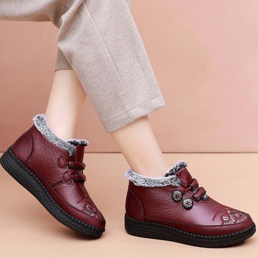 Lodowylabedz Damskie zimowe buty śniegowe Antypoślizgowe pluszowe ciepłe bawełniane buty