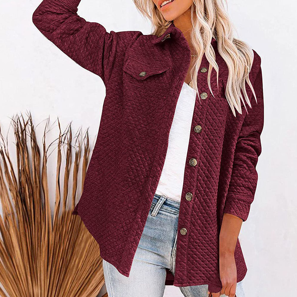 Lodowylabedz 2023 jesienno-zimowa nowa damska jednokolorowa diamentowa kieszonkowa lekka kurtka na co dzień