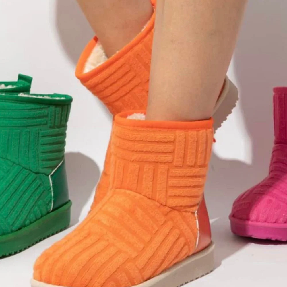 Lodowylabedz Nowe, jesienne i zimowe damskie śniegowce, polarowe, w jednolitym kolorze, o średniej grubości