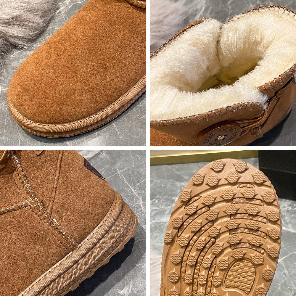 Nowe zimowe, ciepłe śniegowce damskie ze skóry bydlęcej