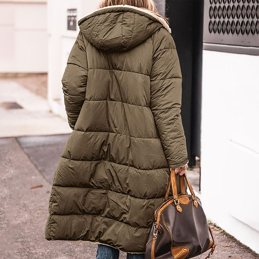 Lodowylabedz Nowa pogrubiona dwustronna bawełniana kurtka z kapturem