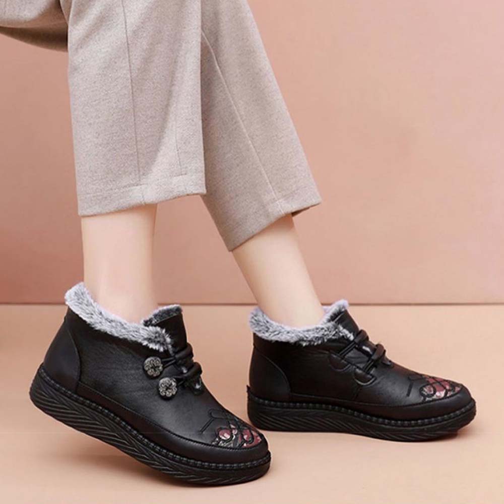 Lodowylabedz Damskie zimowe buty śniegowe Antypoślizgowe pluszowe ciepłe bawełniane buty