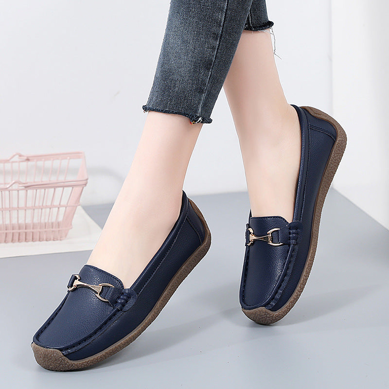 Flat Fashion Comfortable Shoes  Leather Breathable Casual Loafers