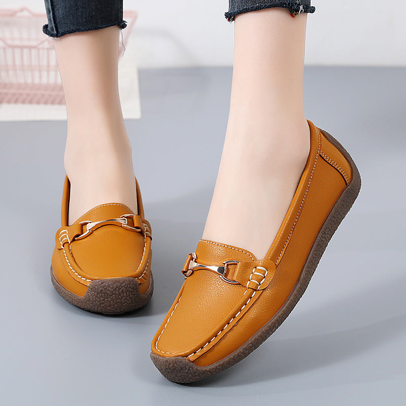 Flat Fashion Comfortable Shoes  Leather Breathable Casual Loafers