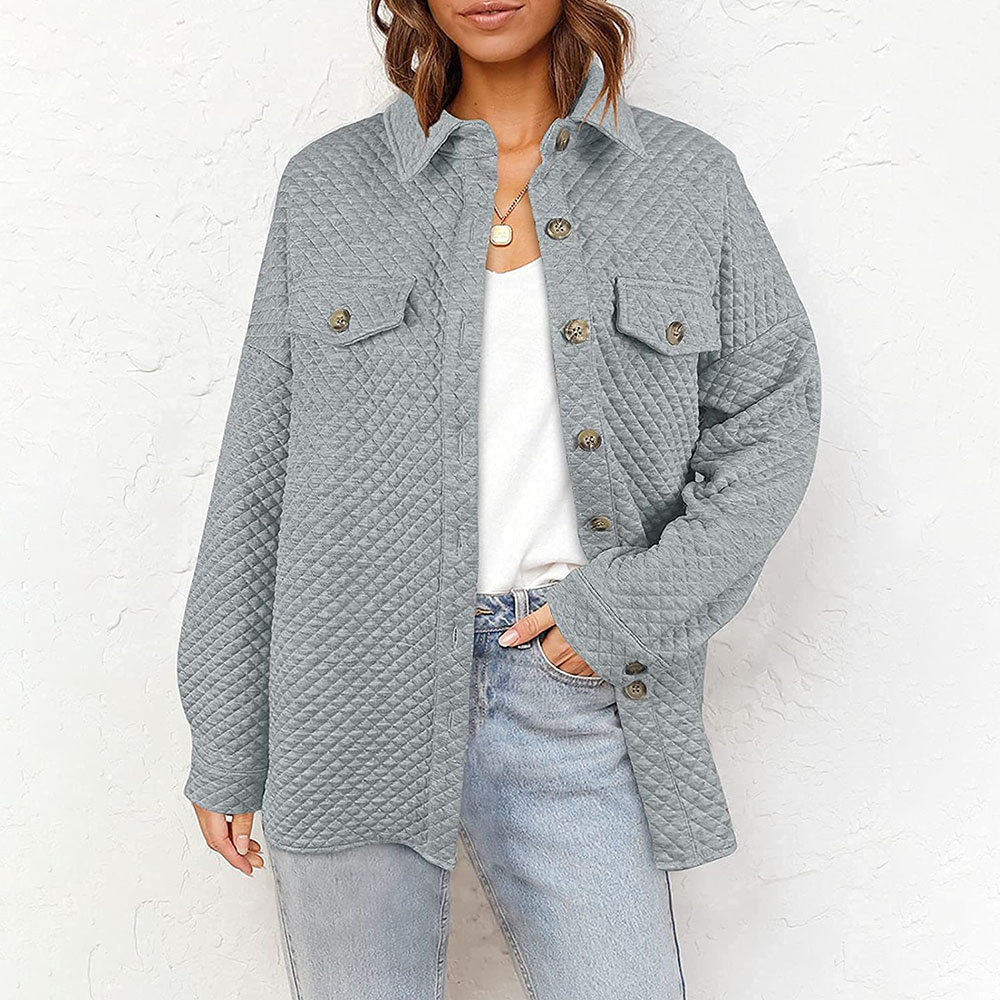 Lodowylabedz 2023 jesienno-zimowa nowa damska jednokolorowa diamentowa kieszonkowa lekka kurtka na co dzień