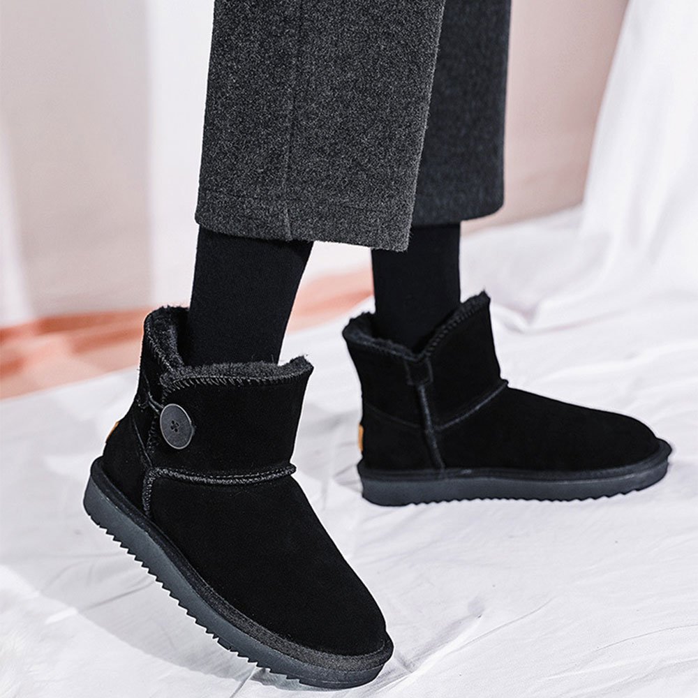 Nowe zimowe, ciepłe śniegowce damskie ze skóry bydlęcej