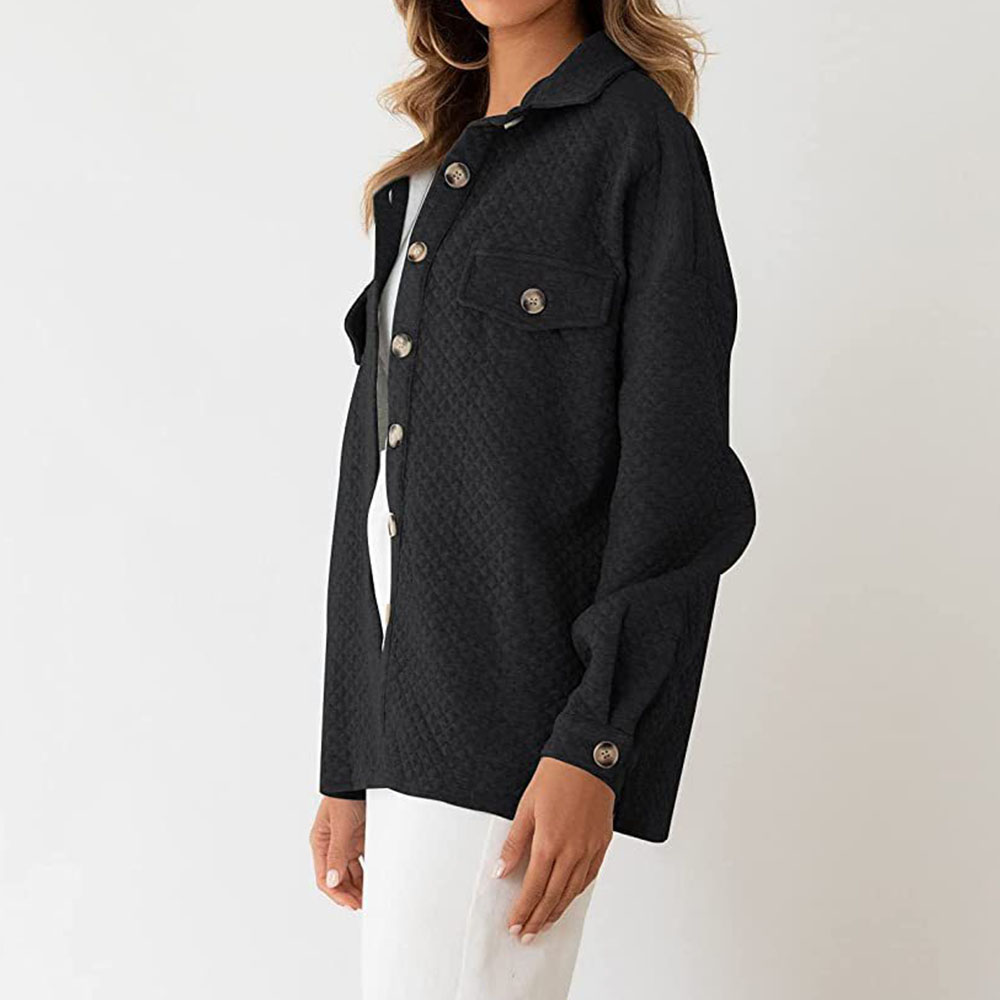 Lodowylabedz 2023 jesienno-zimowa nowa damska jednokolorowa diamentowa kieszonkowa lekka kurtka na co dzień