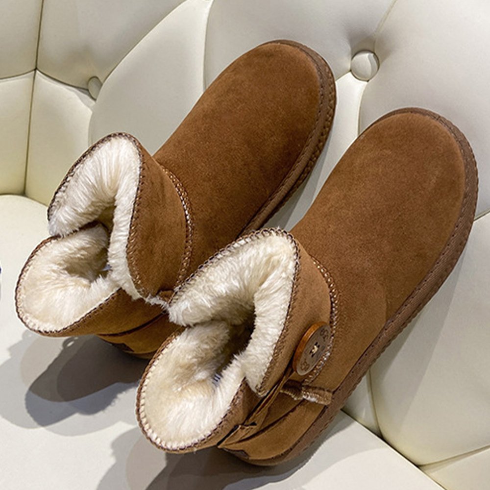 Nowe zimowe, ciepłe śniegowce damskie ze skóry bydlęcej