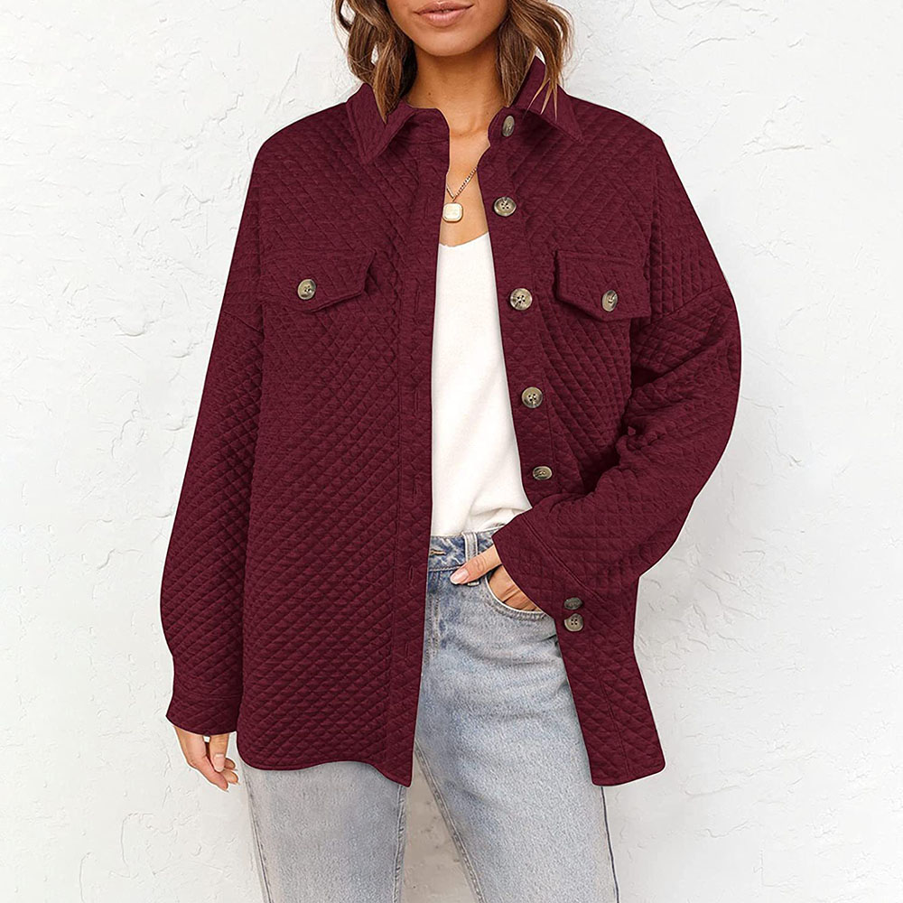 Lodowylabedz 2023 jesienno-zimowa nowa damska jednokolorowa diamentowa kieszonkowa lekka kurtka na co dzień