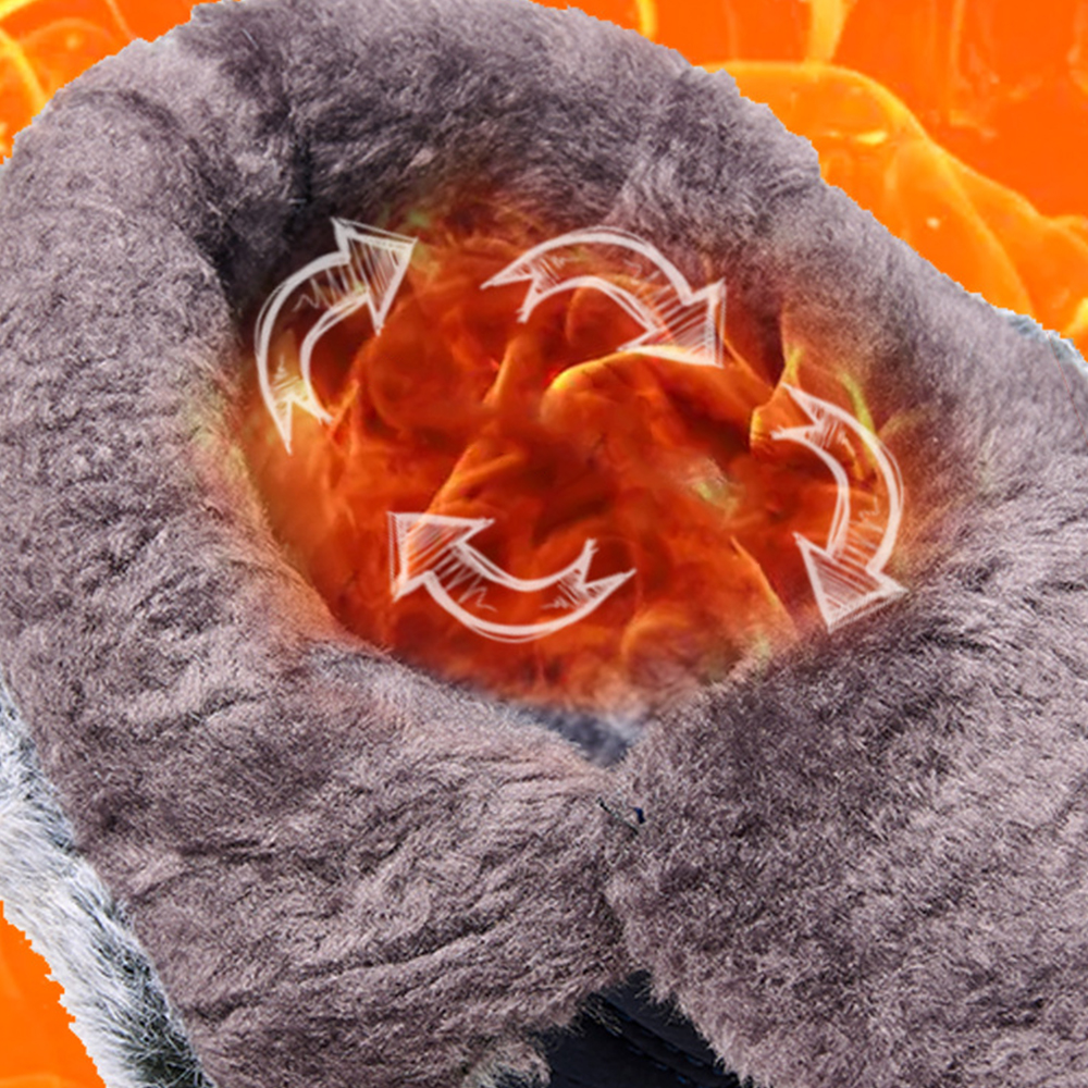 Women's Autumn and winter lapel fleece flat snow boots