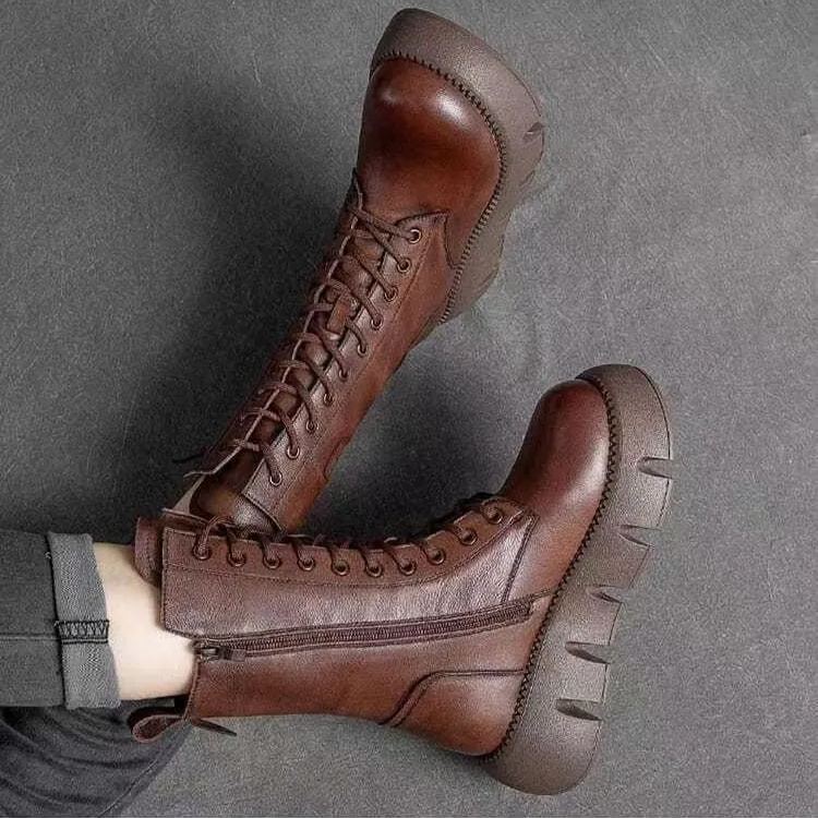 Zimowe modne, wysokie buty Martin w stylu retro