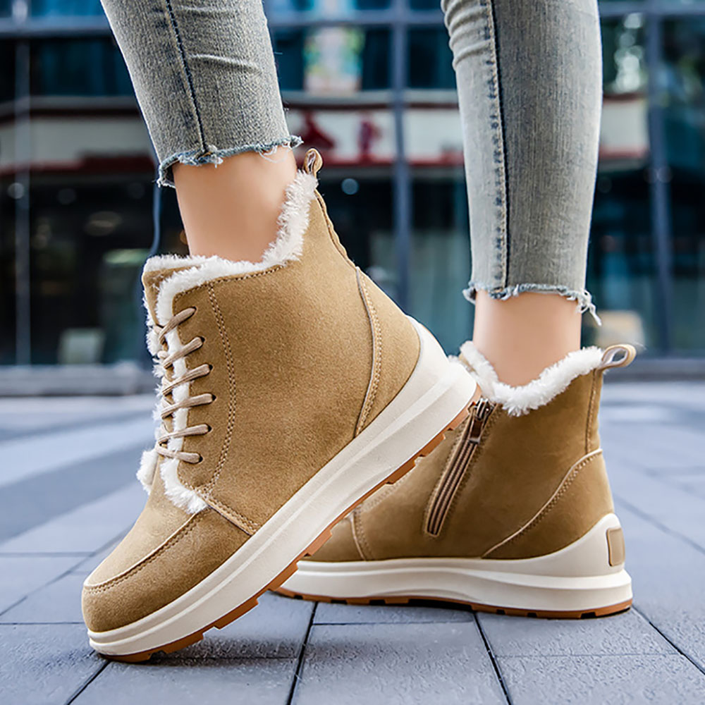 Lodowylabedz 2023 damskie sznurowane pluszowe ciepłe buty na śnieg