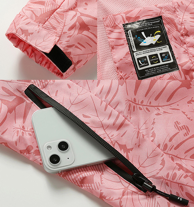 Lodowylabedz Damska cienka sportowa kurtka z kapturem w kamuflażu