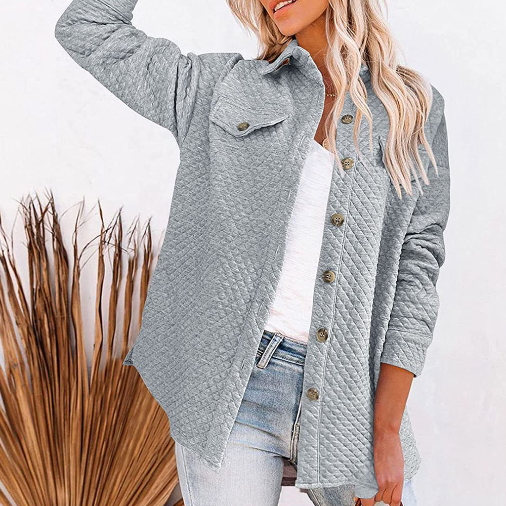 Lodowylabedz 2023 jesienno-zimowa nowa damska jednokolorowa diamentowa kieszonkowa lekka kurtka na co dzień