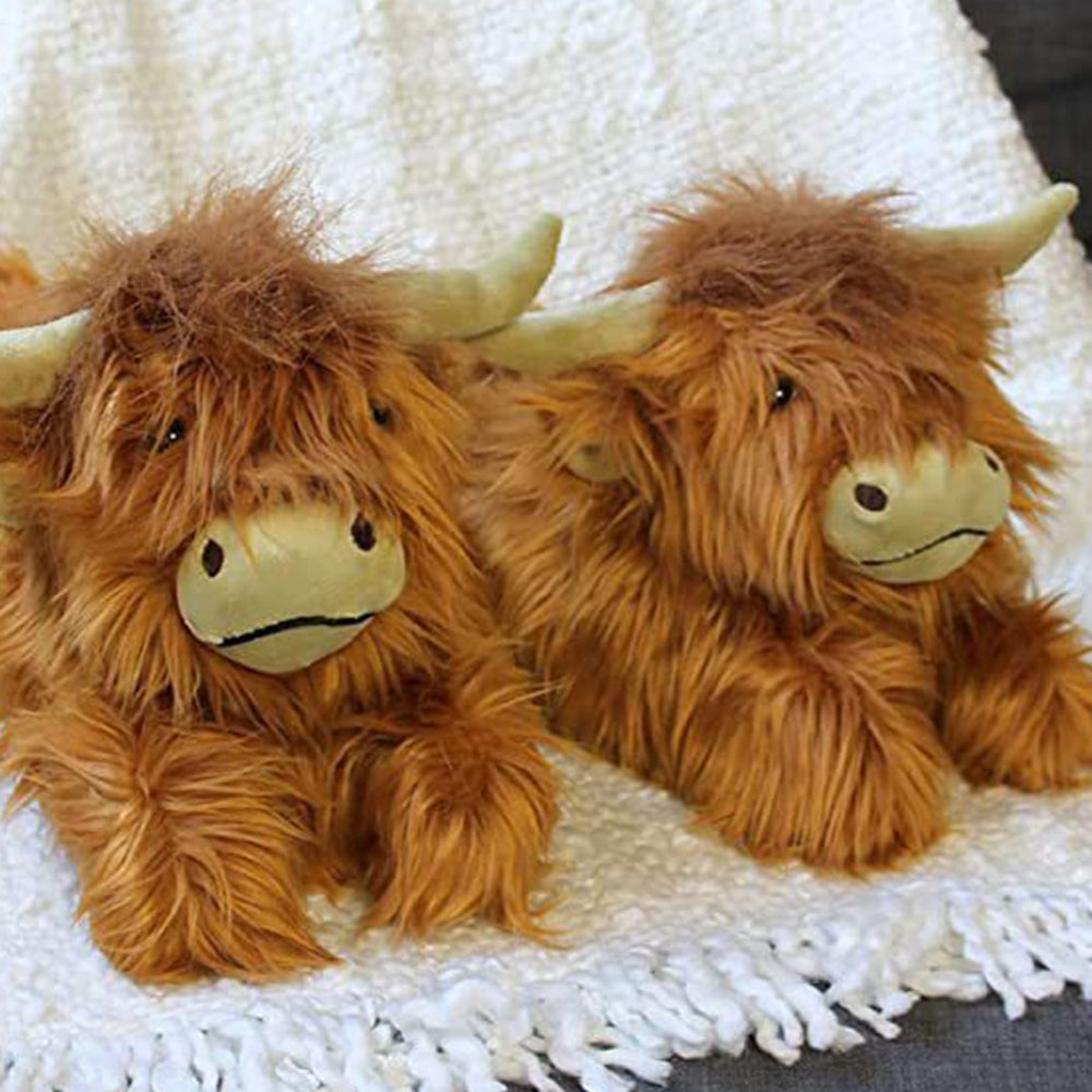 Gioiacombo™ Nowe, ciepłe i wygodne pluszowe kapcie w kształcie szkockiego jaka