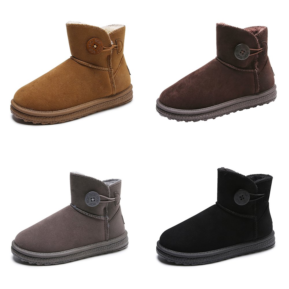 Nowe zimowe, ciepłe śniegowce damskie ze skóry bydlęcej