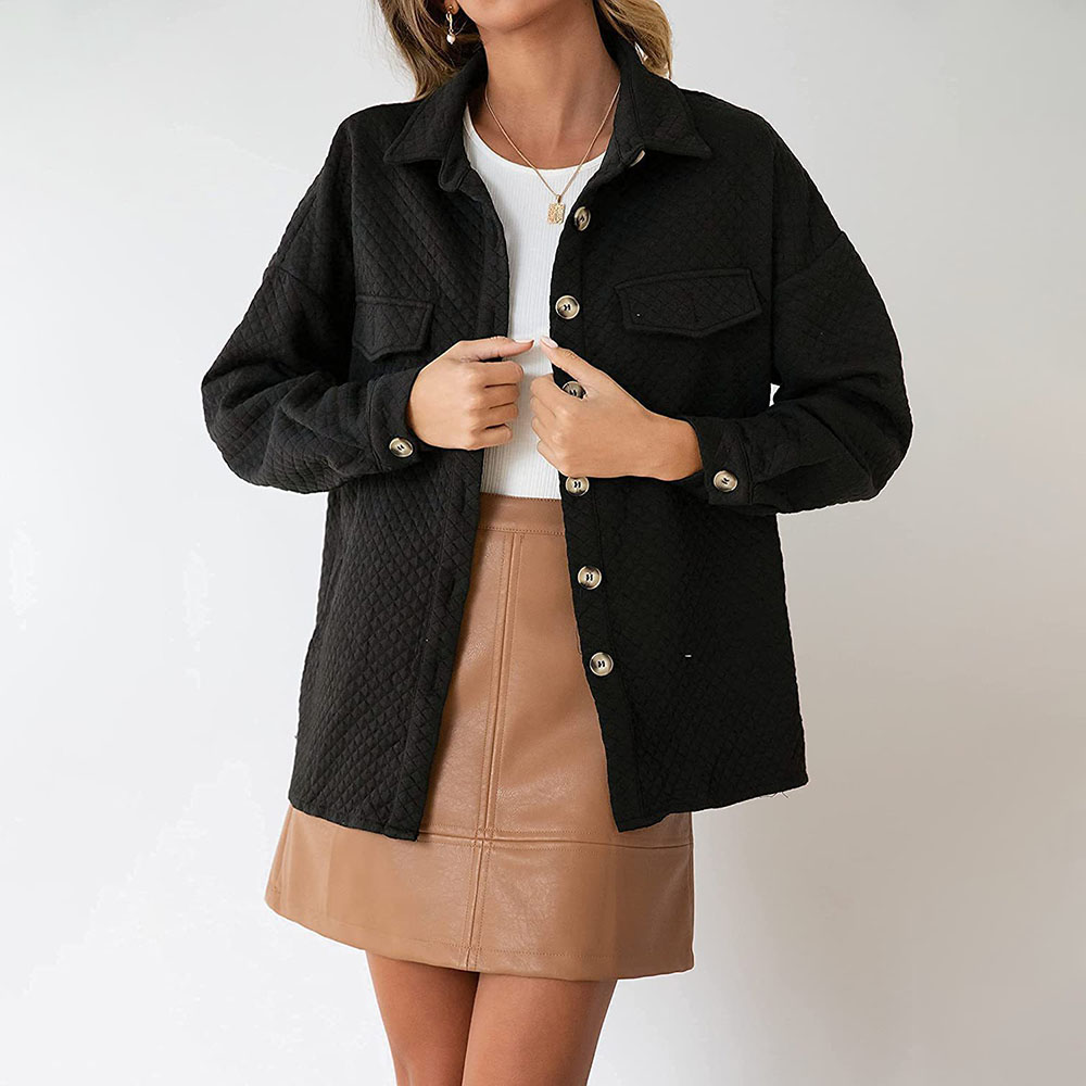 Lodowylabedz 2023 jesienno-zimowa nowa damska jednokolorowa diamentowa kieszonkowa lekka kurtka na co dzień