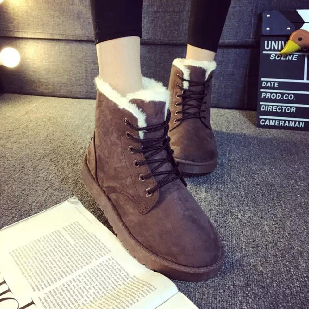 Glückbox™ Winter Schneestiefel Damen Stiefeletten warme Baumwollschuhe