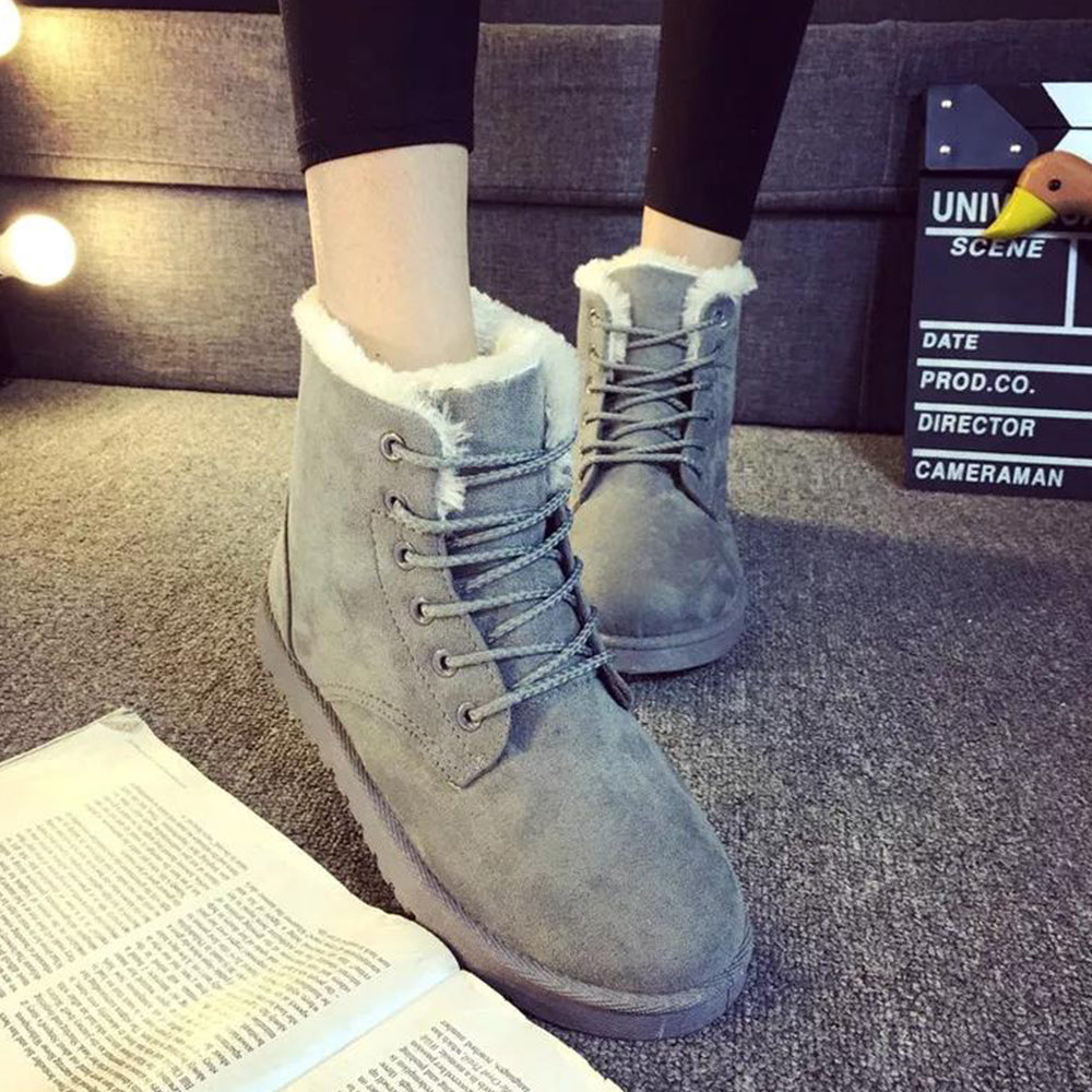 Glückbox™ Winter Schneestiefel Damen Stiefeletten warme Baumwollschuhe