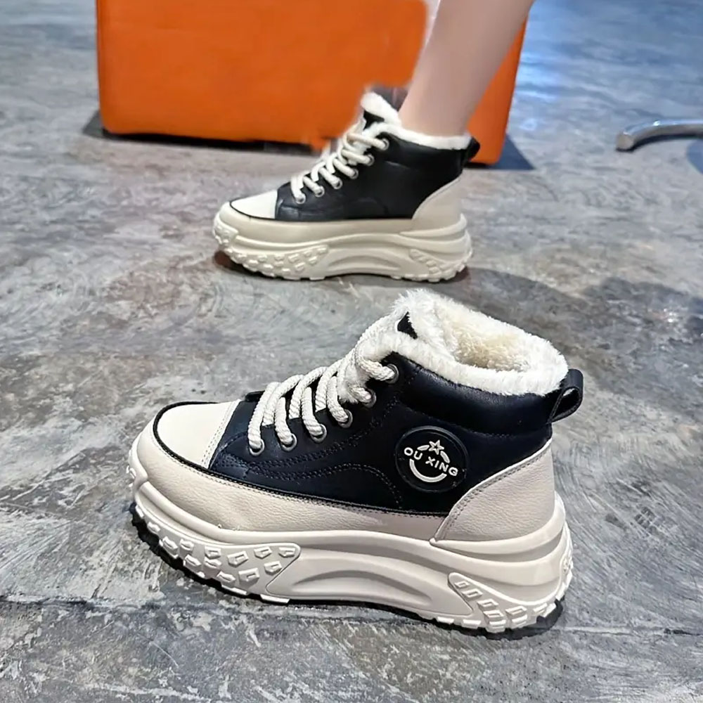 Lodowylabedz Damskie modne, antypoślizgowe, ciepłe tenisówki Pattysharan z grubą podeszwą