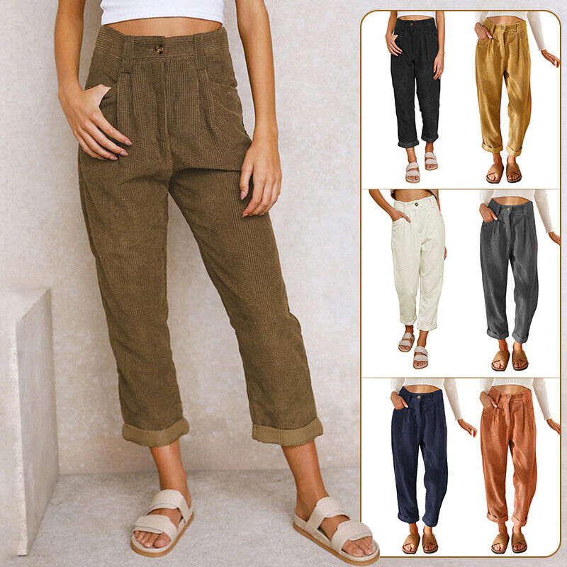 🔥 Seasonal Sale-50% OFF 🎁 Women's High Waist Casual Corduroy Straight Trousers 🌷