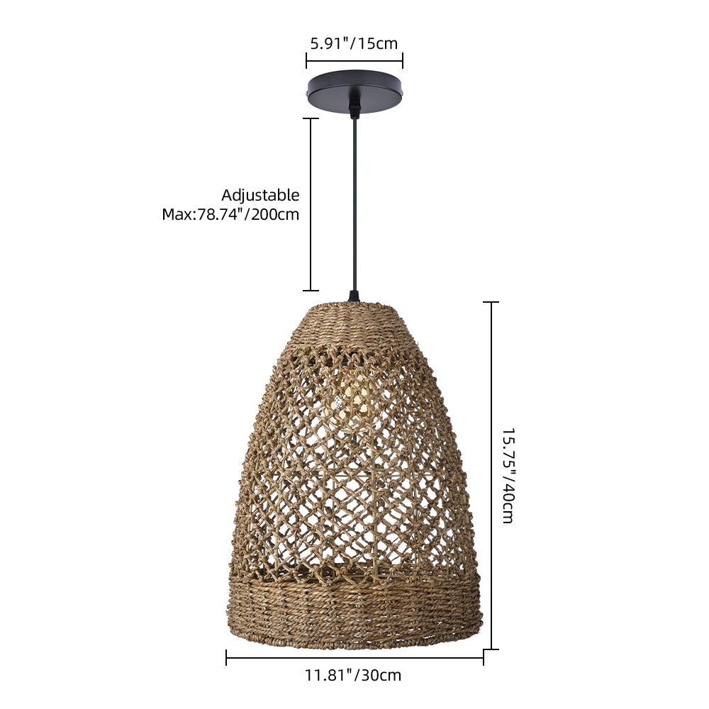 Dining Table Seagrass Chandelier Home Wabi-sabi Style Log Style Decorative Lamp