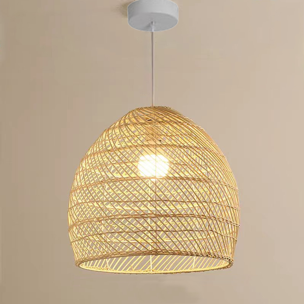 Natural Rattan Pendant Light Fixture Dining Table Black Chandelier