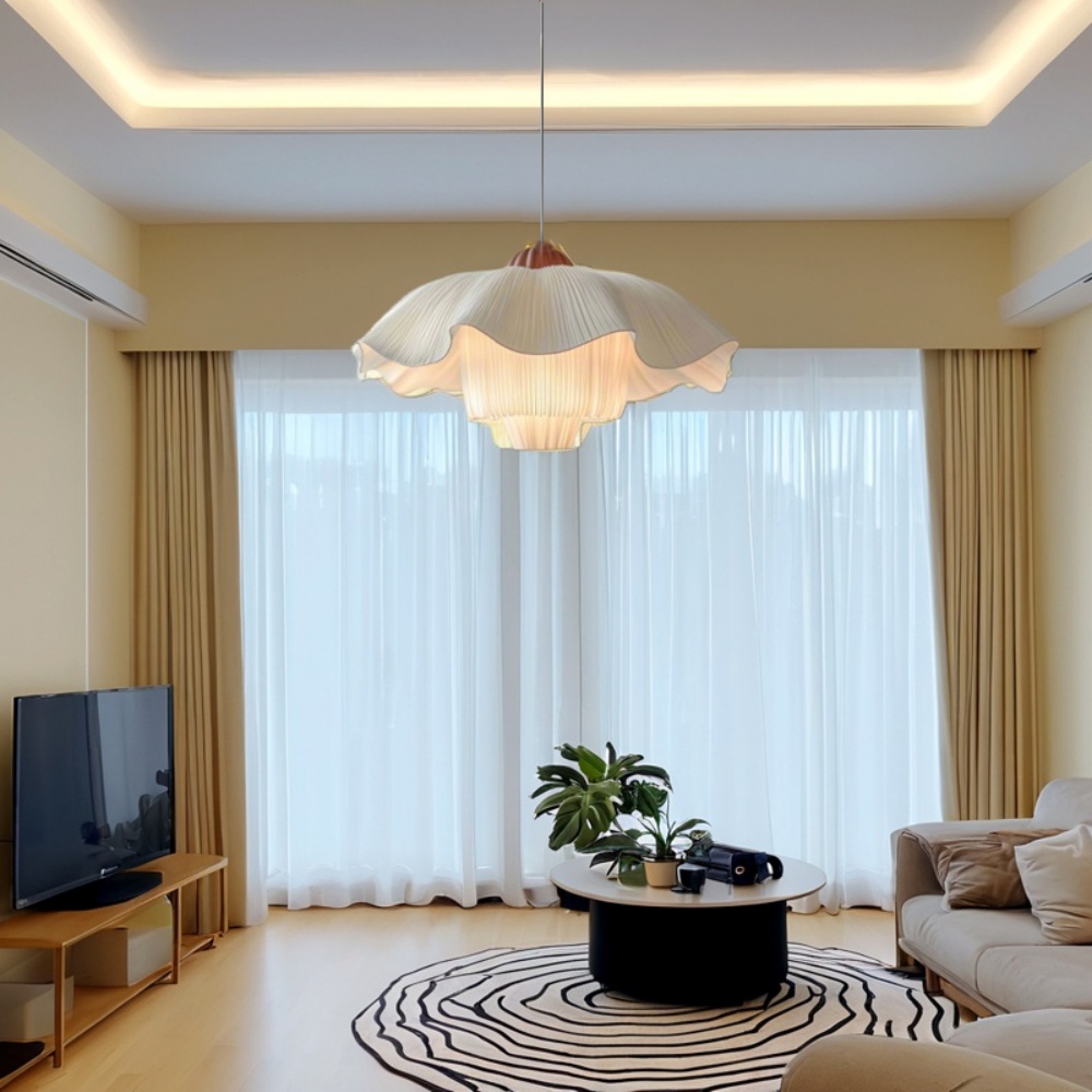 French Cream Pleated Pendant Bedroom Living Room Lampshade