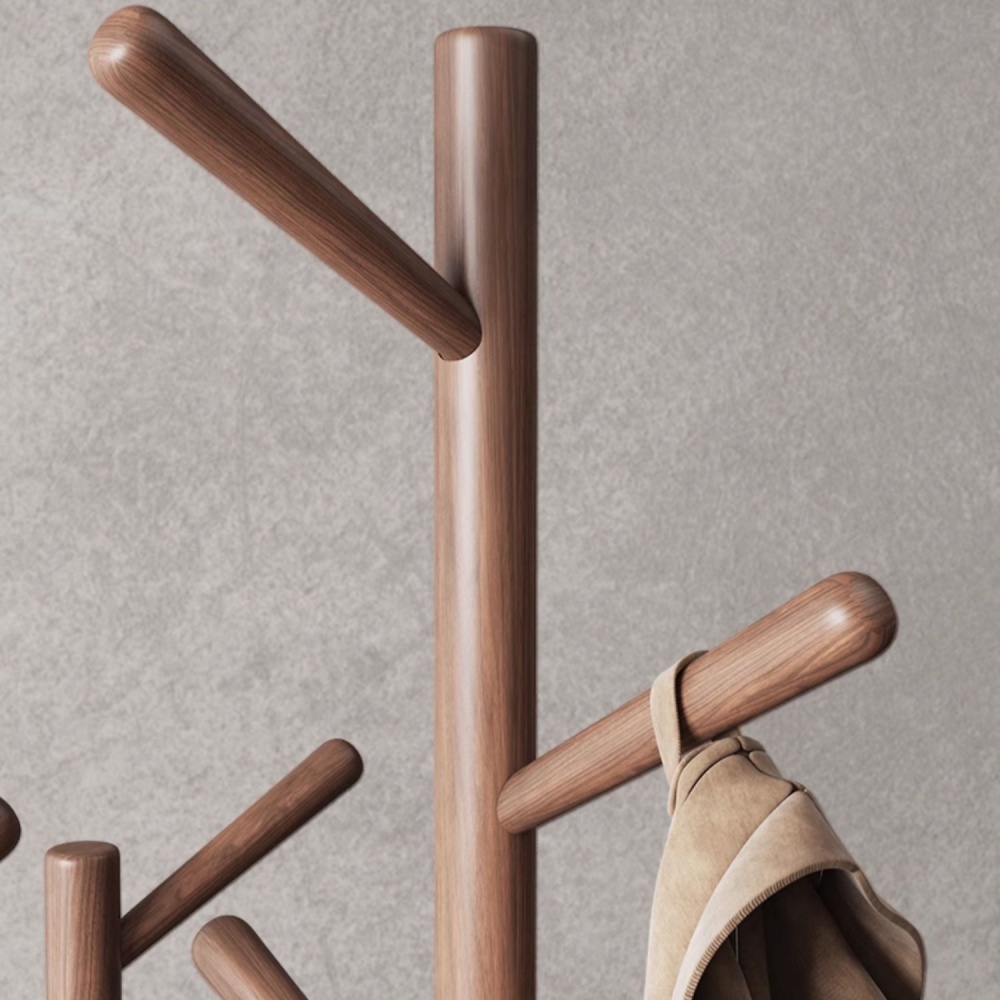 Japanese Style Solid Wood Coat Rack Bedroom Clothes Rack Floor Hanging Clothes Rack