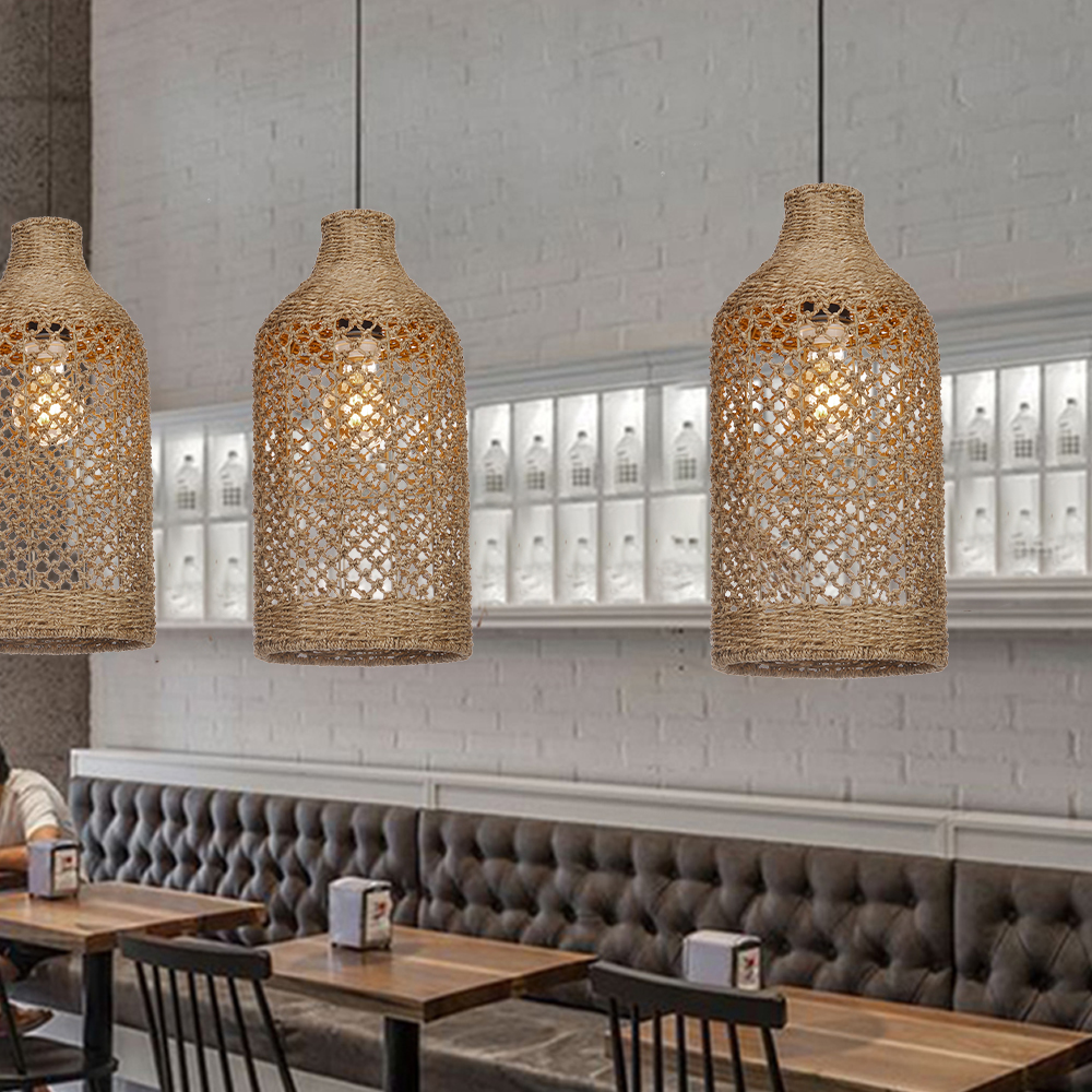 Wabi Sabi Style Seagrass Pendant Light
