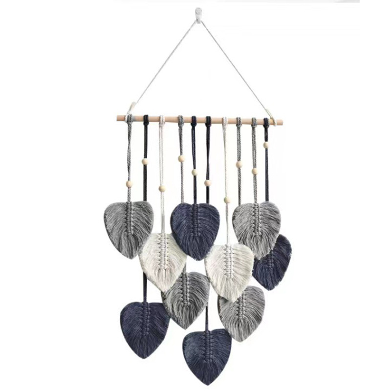 Bohemian Wall Decor Hand-woven Cotton Rope Leaf Tapestry Living Room Design