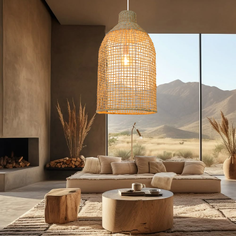 Hand Woven Lighting Dining Room Rattan Pendant Lights