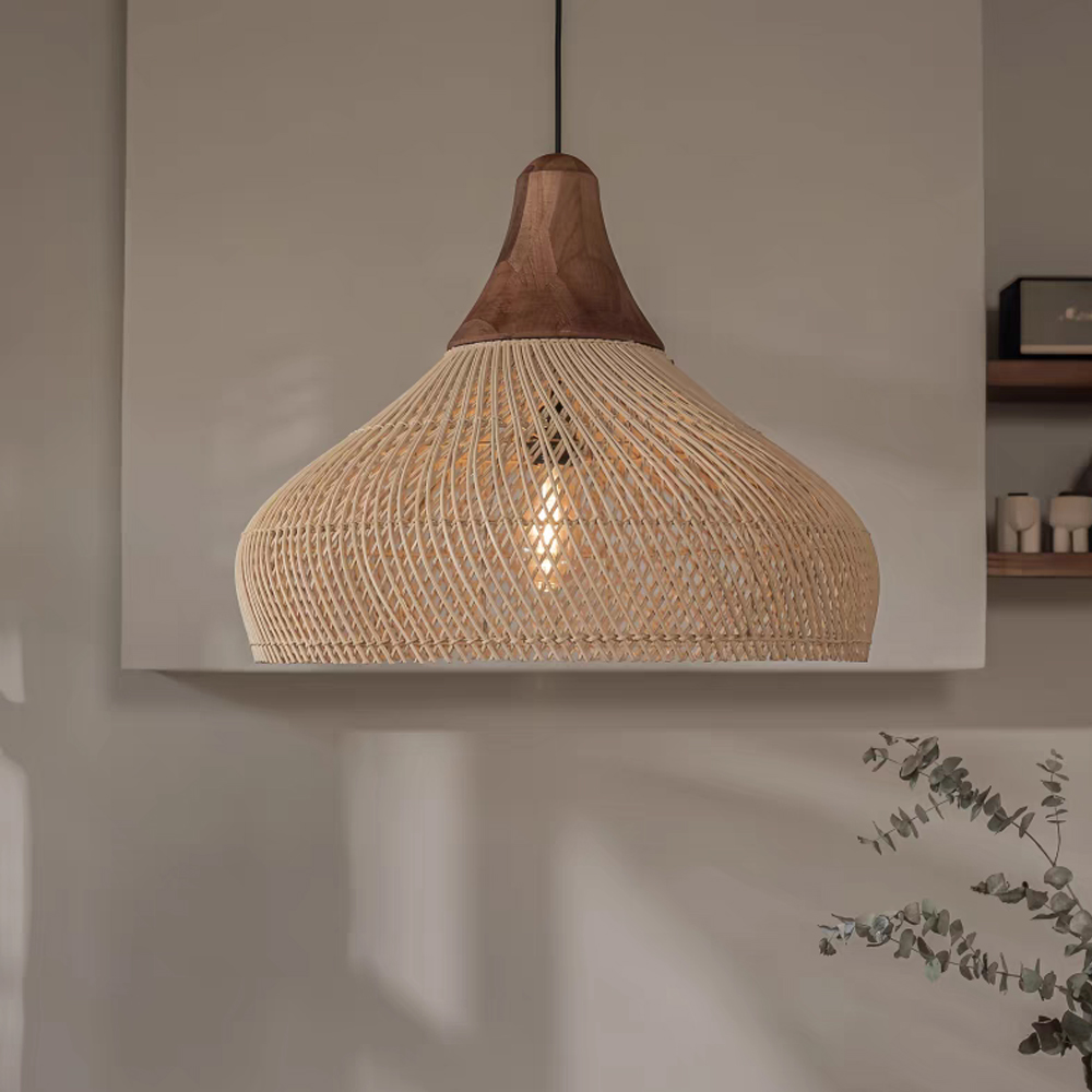 50% OFF Clearance Rattan Pendant Light Wabi Sabi Style Retro Dining Room Chandelier