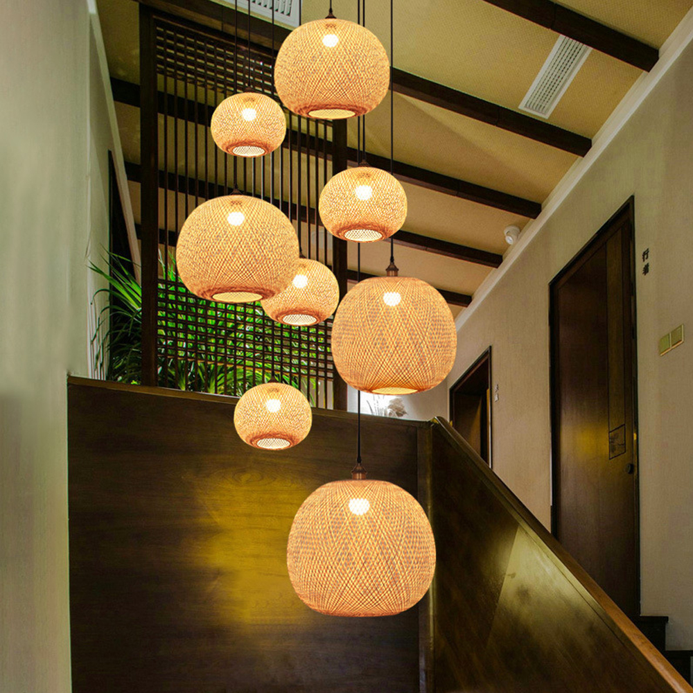 Hand Woven Spherical Stairwell Lighting
