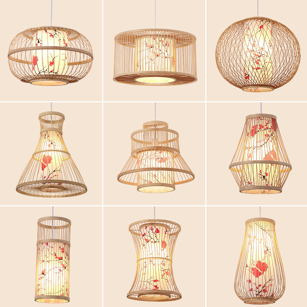 Japanese Restaurant Bamboo Lantern Chandelier Light Balcony Corridor Decorative Lamp