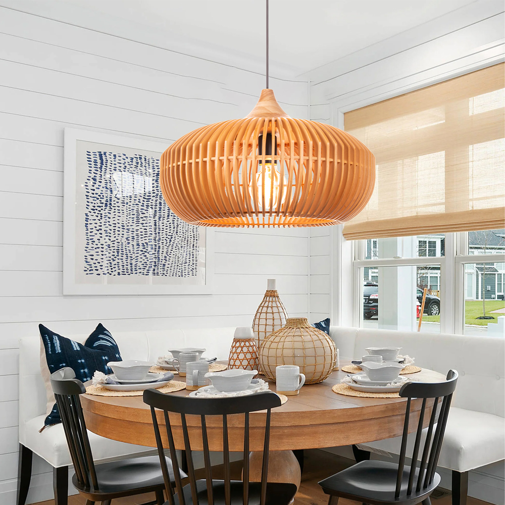 Restaurant Decor Wooden Pendant Lights