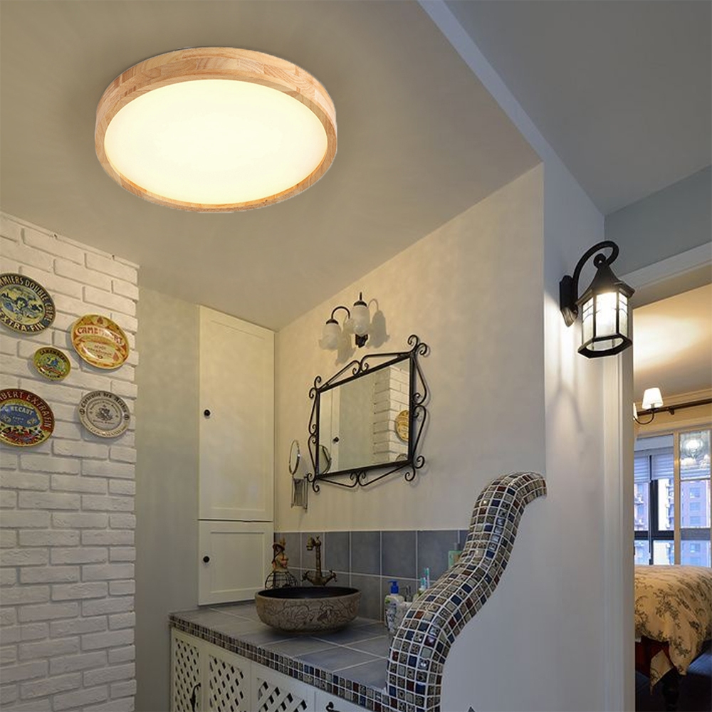 Entryway Ceiling Light Modern Style Wooden Lamp