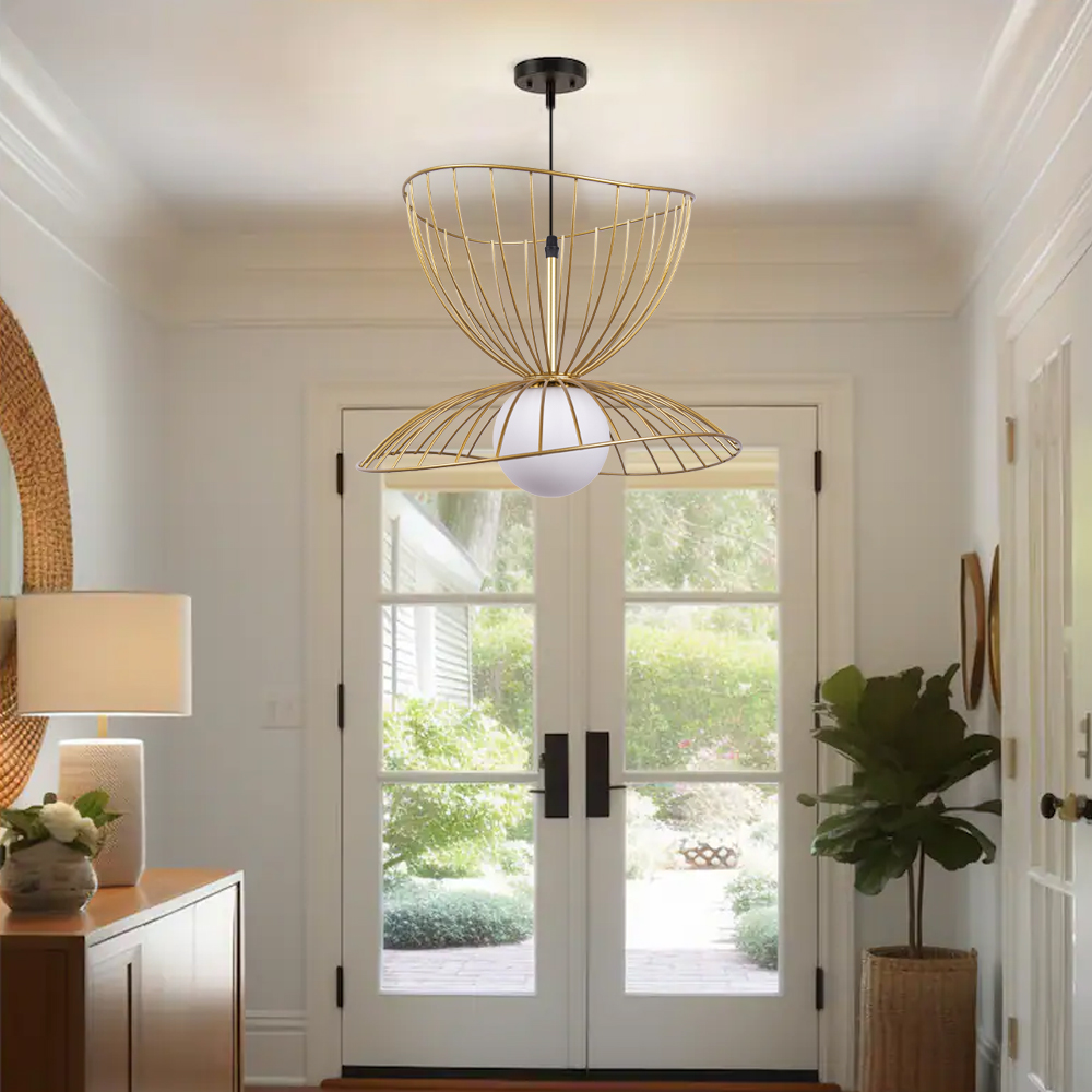 Nordic Entryway Metal Chandelier Gold Black Pendants