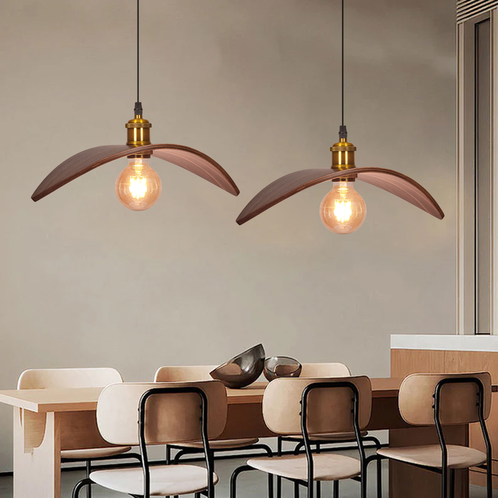 Nordic Style Walnut Wood Chandelier for DIning Room Living Room