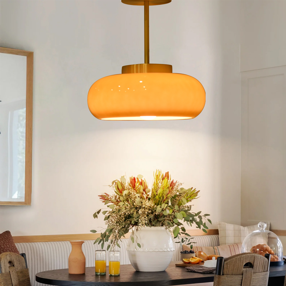 Mid Century Modern Entryway Glass Ceiling Light Fixture