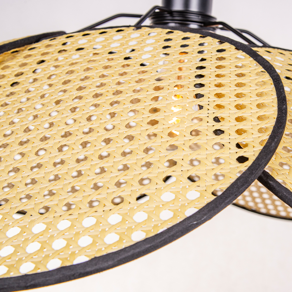 Japanese Petal Rattan Pendant Light For Dining Room Living Room